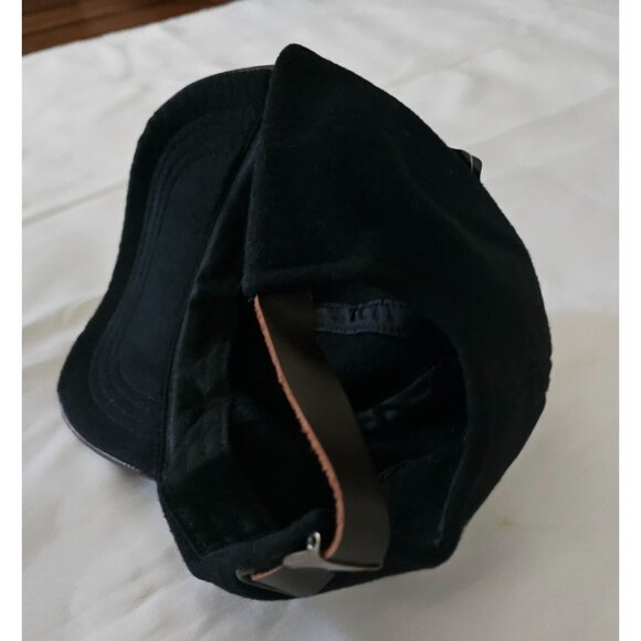 City Hunter Men's Black/Brown Leather Visor Baseball Cap One Size - Picture 4 of 9